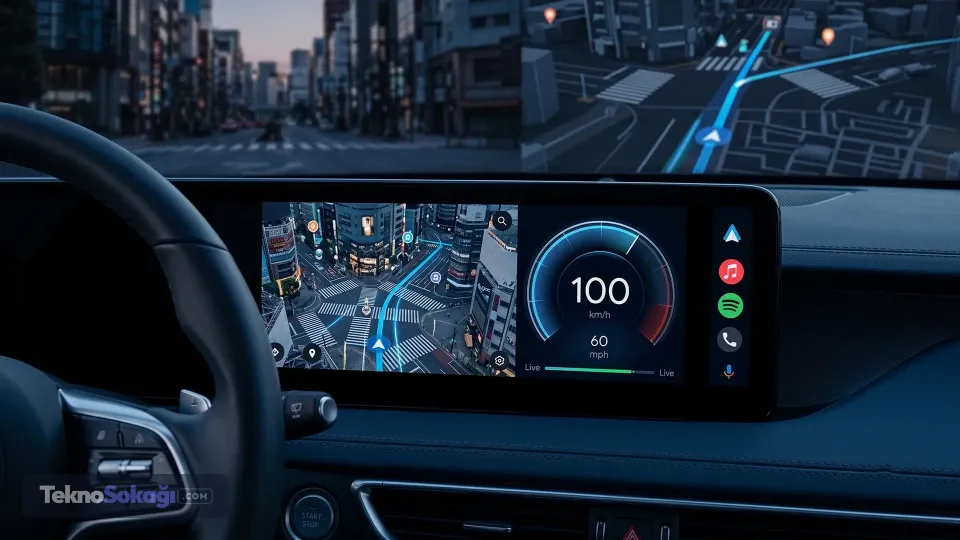 Google Maps’e yeni hız göstergesi geliyor: Android Auto’da sürüş deneyimi değişiyor
