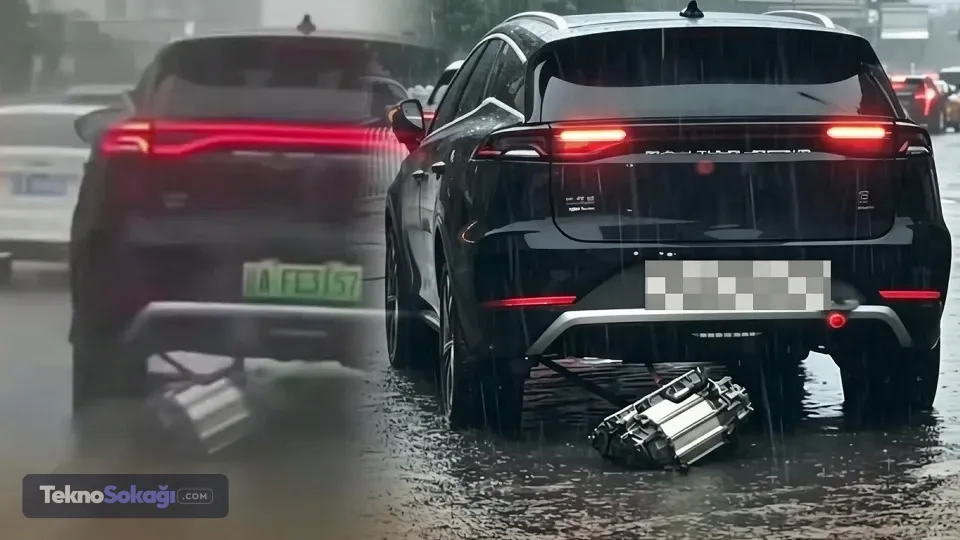 Görüntüler gündem oldu: Selde elektrikli aracın motoru mu koptu?