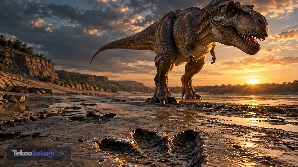 66,5 milyon yıllık izler ortaya çıktı: Yetişkin T. rex'in yürüyüşü ilk kez takip edildi